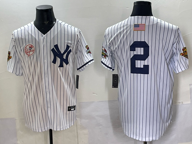 Men New York Yankees #2 white MLB 2025 Nike jersey 007